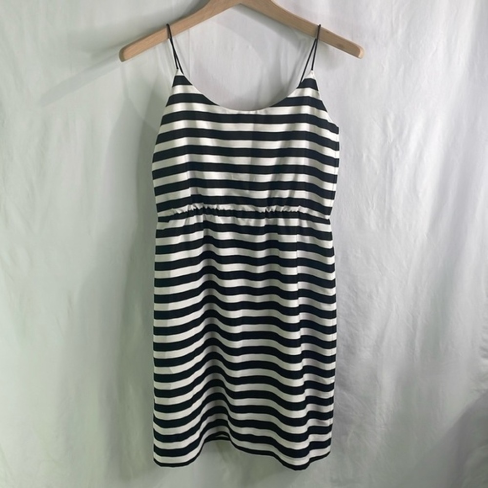 🍇J.Crew factory, black and white horizontal stripe slip dress